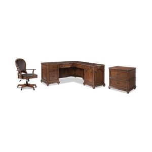 Furniture Clinton Hill Cherry Home Office, 3-Pc. Set (L-Shaped Desk, Lateral File Cabinet & Leather Desk Chair) - Cherry