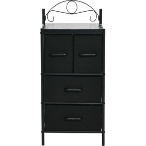 Household Essentials Short Storage Tower, 4 Drawer - Black