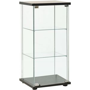 Vidaxl Storage Cabinet Tempered Glass Black - Black