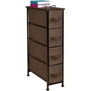 Sorbus Narrow Dresser Tower with 4 Drawers - Brown