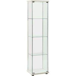 Vidaxl Storage Cabinet Tempered Glass White - White