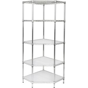 Honey Can Do 5-tier Corner Shelving Unit - Chrome