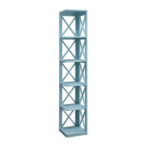 Convenience Concepts Oxford 5 Tier Corner Bookcase - Open Blue