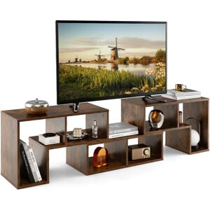 Costway 3 Pieces Tv Console Stand Modern Entertainment Center Storage Bookcase - Brown