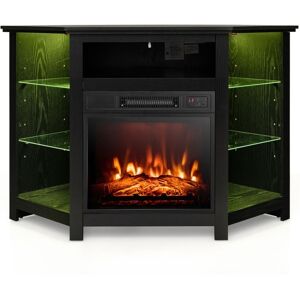 Slickblue Fireplace Corner Tv Stand with Led Lights and Smart App Control - Black