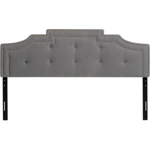 CorLiving Headboard with Nail Head Trim, King - Light Gray