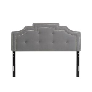 CorLiving Headboard with Nail Head Trim, Queen - Light Gray