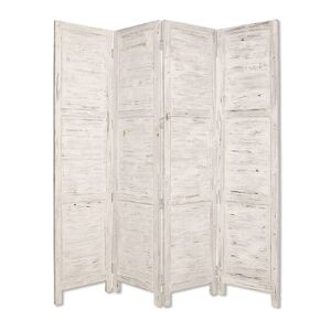 Screen Gems Double sided 4 Panel 7' Nantucket Screen - White
