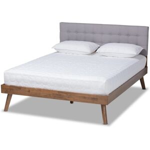 Baxton Studio Devan Mid-Century Modern Full Size Platform Bed - Gray