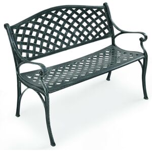 Costway 40'' Outdoor Antique Garden Bench Aluminum Frame Seats Chair Patio Garden - Green