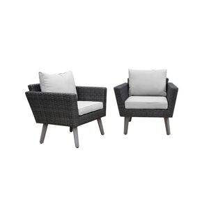 Dukap Kotka 2 Piece Outdoor Patio Seating Set with Cushions - Dark Gray