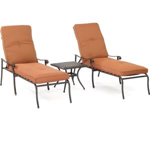 Furniture Chateau Outdoor Cast Aluminum 3-Pc. Chaise Set (2 Chaise Lounge and 1 End Table), Created for Macy's - Brick Red