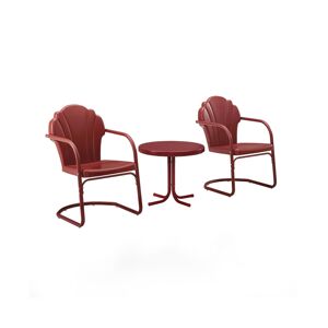 Crosley Tulip 3 Piece Metal Conversation Seating Set - Red