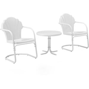 Crosley Tulip 3 Piece Metal Conversation Seating Set - White