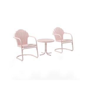 Crosley Tulip 3 Piece Metal Conversation Seating Set - Pink