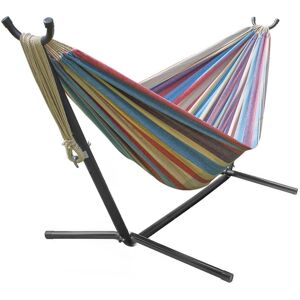 Sorbus Brazilian Double Hammock with Stand - Multi Color