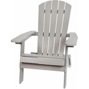 Merrick Lane Riviera Poly Resin Folding Adirondack Lounge Chair - All-Weather Indoor/Outdoor Patio Chair - Gray