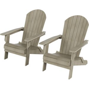 Westintrends Outdoor Patio All-weather Folding Adirondack Chair Set of 2 - Weathered gray