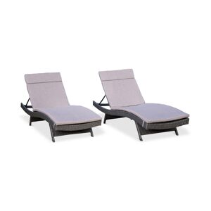 Noble House San Pedro Outdoor Chaise Lounge (Set Of 2) - Grey