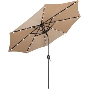 WestinTrends 9 ft. Patio Solar Power Led lights Market Umbrella - Beige