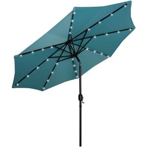 WestinTrends 9 ft. Patio Solar Power Led lights Market Umbrella - Turquoise