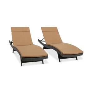 Noble House Hayden Outdoor Chaise Lounge (Set Of 2) - Grey