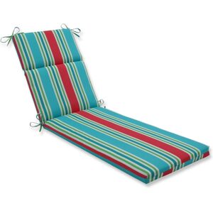 Pillow Perfect Printed Outdoor Chaise Lounge Cushion - Red Stripe