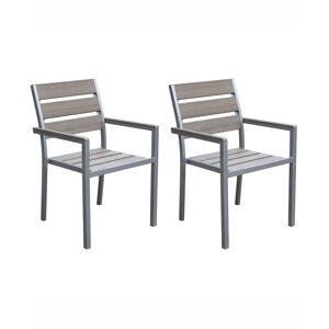 Corliving Distribution Gallant Sun Bleached Outdoor Dining Chairs, Set of 2 - Gray