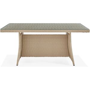 Alaterre Furniture Canaan All-Weather Wicker Outdoor Cocktail Table - Brown