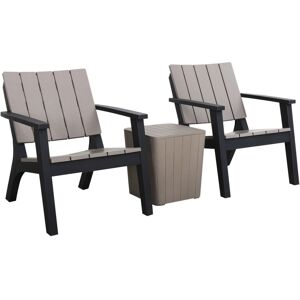 Dukap Enzo 3 Piece Patio Seating Set - Black, Gray