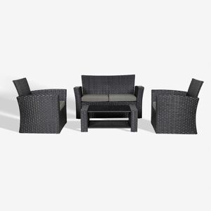 WestinTrends 4-Piece Modern Patio Conversation Sofa Set with Cushions - Black/gray