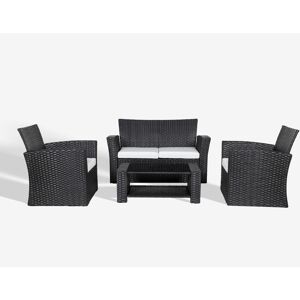 WestinTrends 4-Piece Modern Patio Conversation Sofa Set with Cushions - Black/white