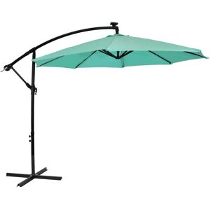 Sunnydaze Decor 9.5 ft Solar Cantilever Offset Patio Umbrella - Seafoam - Light green