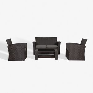 WestinTrends 4-Piece Modern Patio Conversation Sofa Set with Cushions - Chocolate/gray