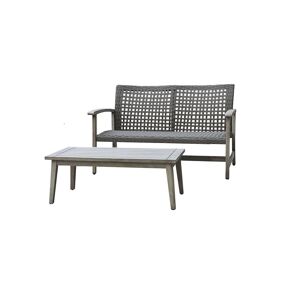 Dukap Monterosso 2 Piece Sofa and Table Seating Set - Light Gray