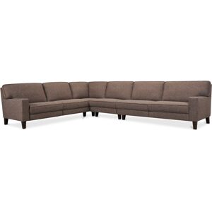 Furniture Closeout! Sandrew 4-Pc. Fabric Sectional with 2 Power Foot Rests, Created for Macy's - Tweed Brown