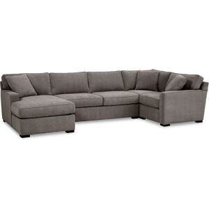 Furniture Radley 4-Pc. Fabric Chaise Sectional Sofa with Corner Piece, Created for Macy's - Heavenly Cafe