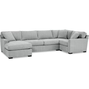 Furniture Radley 4-Pc. Fabric Chaise Sectional Sofa with Corner Piece, Created for Macy's - Heavenly Cinder