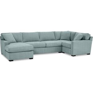 Furniture Radley 4-Pc. Fabric Chaise Sectional Sofa with Corner Piece, Created for Macy's - Heavenly Robinsegg