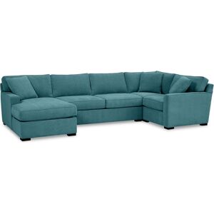 Furniture Radley 4-Pc. Fabric Chaise Sectional Sofa with Corner Piece, Created for Macy's - Heavenly Sapphire