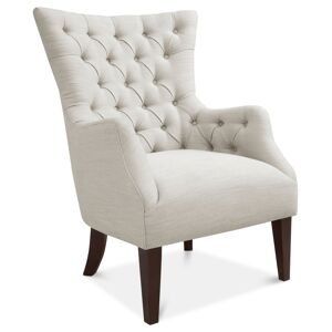 Madison Park Hannah Button Tufted Wing Accent Chair - Ivory Multi