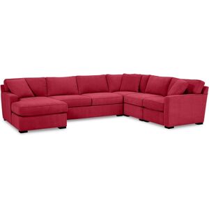 Furniture Radley 5-Pc. Fabric Chaise Sectional Sofa with Corner Piece, Created for Macy's - Heavenly Mulberry