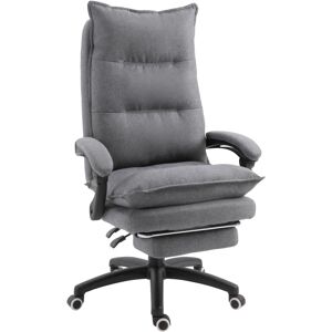 Vinsetto Office Chair Adjust Height Recliner with Footrest, Wheel, High Back - Grey