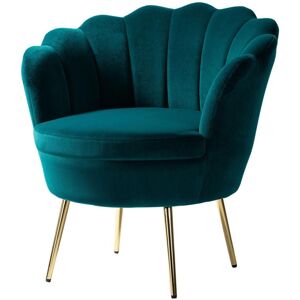 Hulala Home Modern Velvet Reclining Chair for Living Room Bedroom Powder Room - Teal