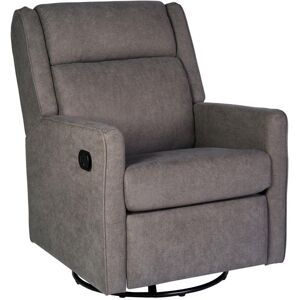 Merrick Lane Dara 3-In-1 Traditional Manual Recliner Rocker Swivel Glider Chair - Dark gray