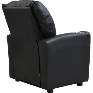 Simplie Fun Kids Recliner Chair Black Pvc - Black