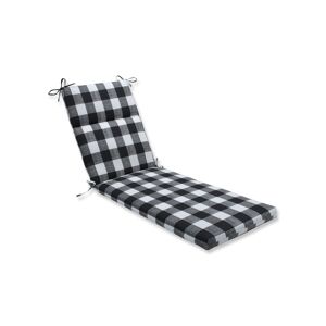 Pillow Perfect Printed Outdoor Chaise Lounge Cushion - Black Check