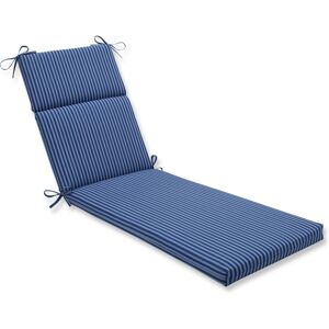 Pillow Perfect Printed Outdoor Chaise Lounge Cushion - Blue Pinstripe