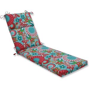 Pillow Perfect Printed Outdoor Chaise Lounge Cushion - Aqua Floral