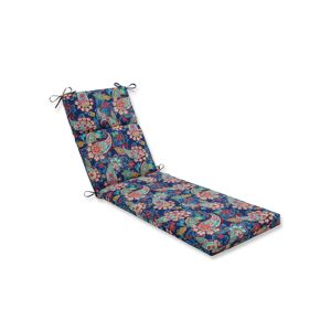 Pillow Perfect Printed Outdoor Chaise Lounge Cushion - Blue Paisley
